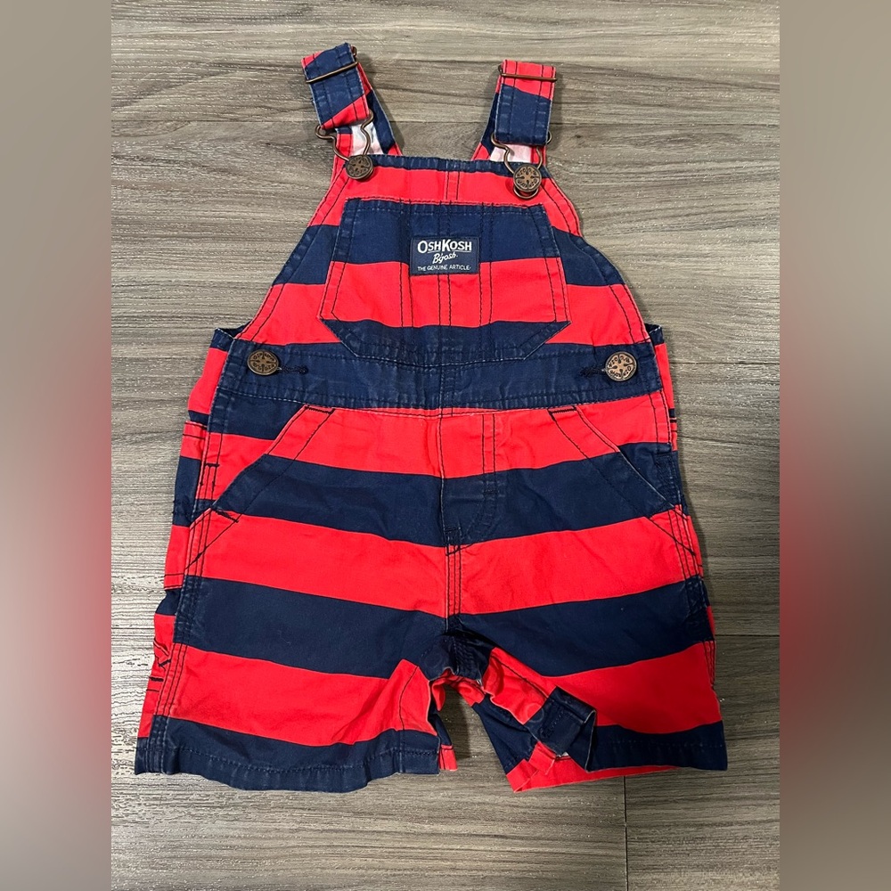 OshKosh B'gosh Kids Overalls in Red and Navy Stripes